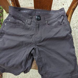 Men's Prana Brion Shorts 28 x 9" charcoal grey